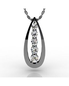 14k White Gold Pendant 1.150cts SKU: 2300765-14kw