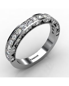 14k White Gold Diamond Band 0.706cts SKU: 3100703-14kw