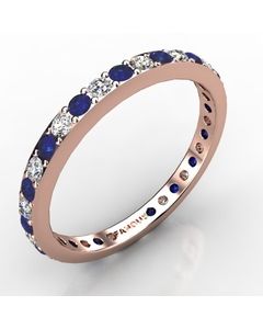 Rose Gold Diamond and Sapphire Band 0.391cts SKU: 3100724-1-rose